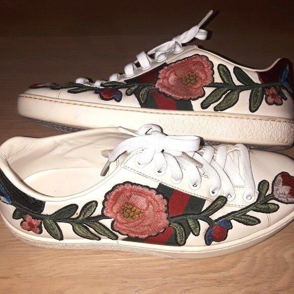 Rare GUCCI Ace floral LOGO sneakers--excellent condition - Picture 13 of 15